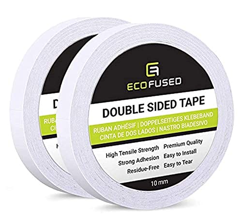 Cinta Adhesiva Doble Cara Premium – Ancho: 10 mm – Longitud: 50 m – para Manualidades, Bricolaje y Oficina – Rápida y fácil de Usar en Papel, Vidrio, plástico, Madera, Metal y Tela