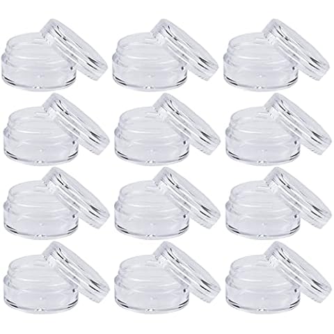 12 Pcs Travel Cosmetic Jar Pots 5ml Creams Make-up Sample Containers with Lids for Women Glitter Nail Art Storage Bottles Cover