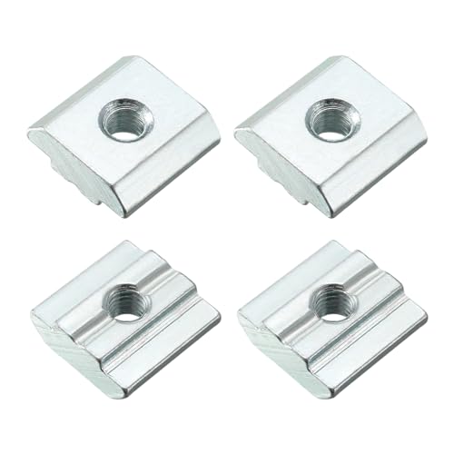 METALLIXITY Tuerca en T deslizante (Rosca M6) 4 piezas, Tuerca en T de acero al carbono para perfil de extrusión de aluminio de la Serie 3030