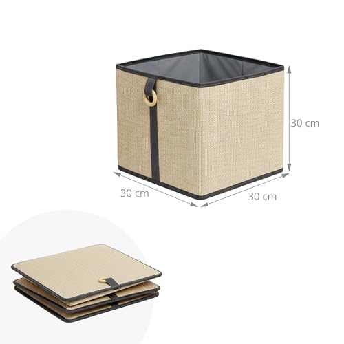Cestas de bambú natural de alta resistencia cajas de tela decorativas estables Relaxdays 2x 5