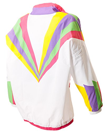 Funny Guy Mugs Rad 80s & 90s Retro Neon Windbreaker, Large