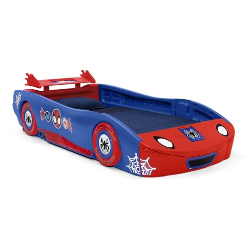 Delta Children - Spidey and His Amazing Friends Web Crawler Race Car Twin Bed, Blue/Red