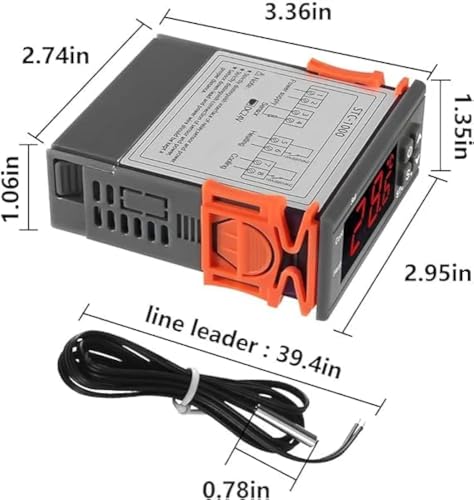 Image of Digital LED Display Temperature Controller With Thermostat Control Switch NTC Sensor Probe For Egg Incubator (STC-1000)