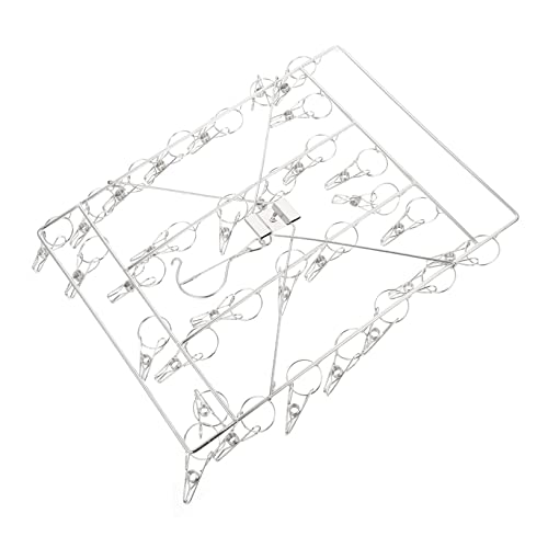 MUSISALY 1pc Drying Rack Clothes Hanger Socks Hanger Laundry Hanger Hangers Foldable Hangers Sock Hangers Socks Clip Hanger Socks Rack Clothes Drying Hanger Stainless Steel Silver