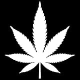 Cannabis Leaf Marijuana Weed Pot Legalization Vinyl Decal Sticker (CS-04) (White, 10 inches x 9 inches)