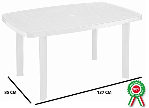 Tavolo rettangolare faro in resina bianco faro per...