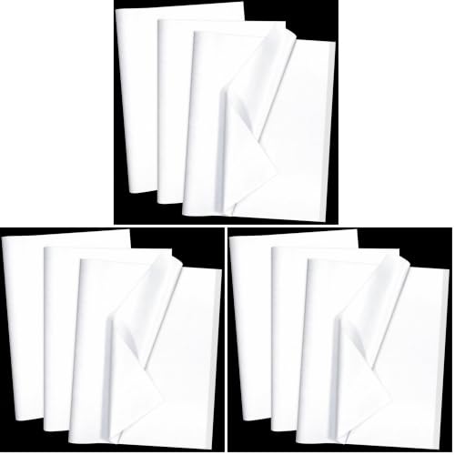 Image of 100 Sheets White Tissue Paper Artdly 14 x 20 Inches Recyclable White Wrapping Paper Bulk for Weddings Birthday DIY Project Festival Wrapping Crafts Decor (Pack of 3)