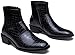 Jousen Chelsea Boots Men Slip on Faux Crocodile Textured Leather Western Cowboy Boots for Men Retro Fashion Mens Boot (AMY8308 black 10)