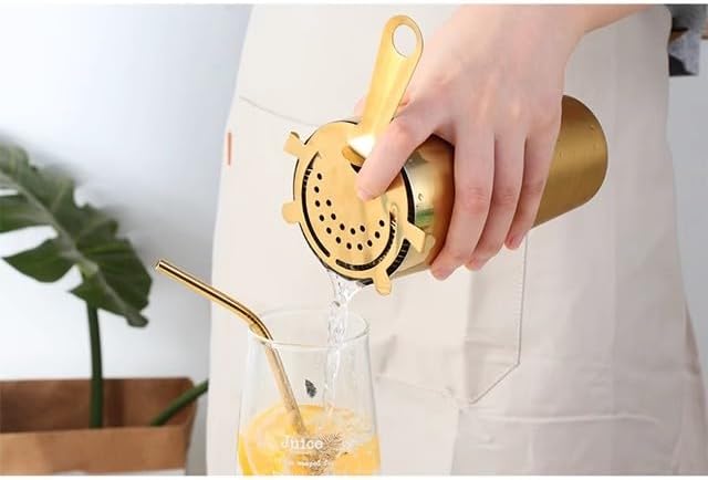 Set de Coctelera de Acero Inoxidable 750ml con Accesorios Dorado miniatura 7