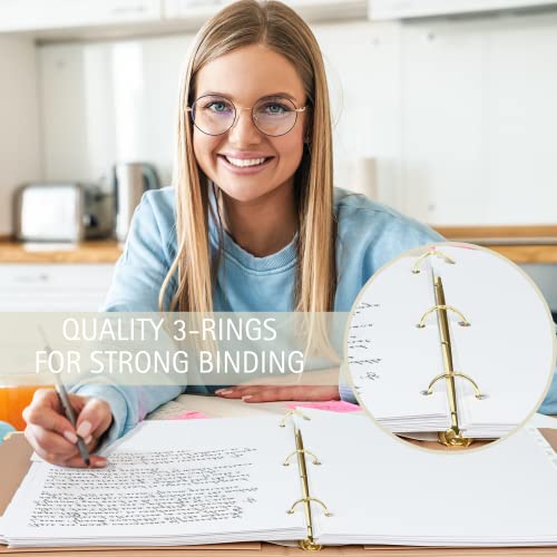 Aesthetic 3 Ring Binder Set Of 2 - Sturdy 1 Inch Binder Fits Letter Sized Paper - A Cute Three Ring Binder For Women Or Men With Pocket Easily Organizes Your Paperwork For School, Office Or Work #TOP3