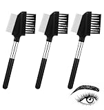 3er-Pack Augenbrauen Bürste, Wimpernkamm aus Metall mit Grobem und Feinem Haar, Langlebiges...