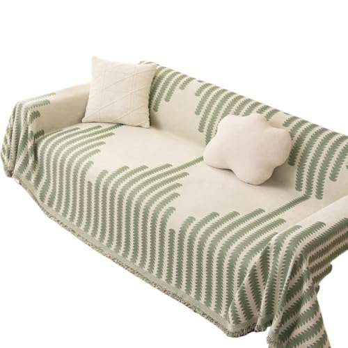 Angoda ソファカバー ペット対策 滑り止め 洗濯機対応 アームレスト付き 防塵・防汚 犬猫対応 多機能ファブリック 北欧風 キルトソファベッドカバー 通気性 引っかき防止 収納便利 毛糸編み フリンジ付き 綿詰め芯 帯電防止 単色 多機能カバー ベッ