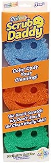 Scrub Daddy Colors Smiley Gąbki do Czyszczenia, Wielokolorowy, 3 Sztuki (1 Opakowanie)