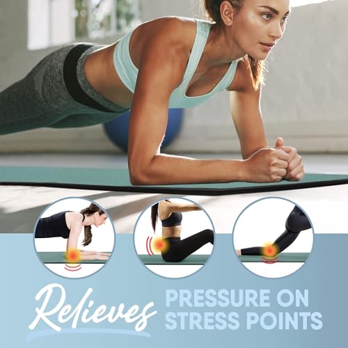 Image of MICRODRY Deluxe Fitness Exercise Yoga Mat for Home & Gym, Extra Thick for High Impact Training, Multi Layered Skid Resistant Surface, Odor Neutralizing with Carrying Strap