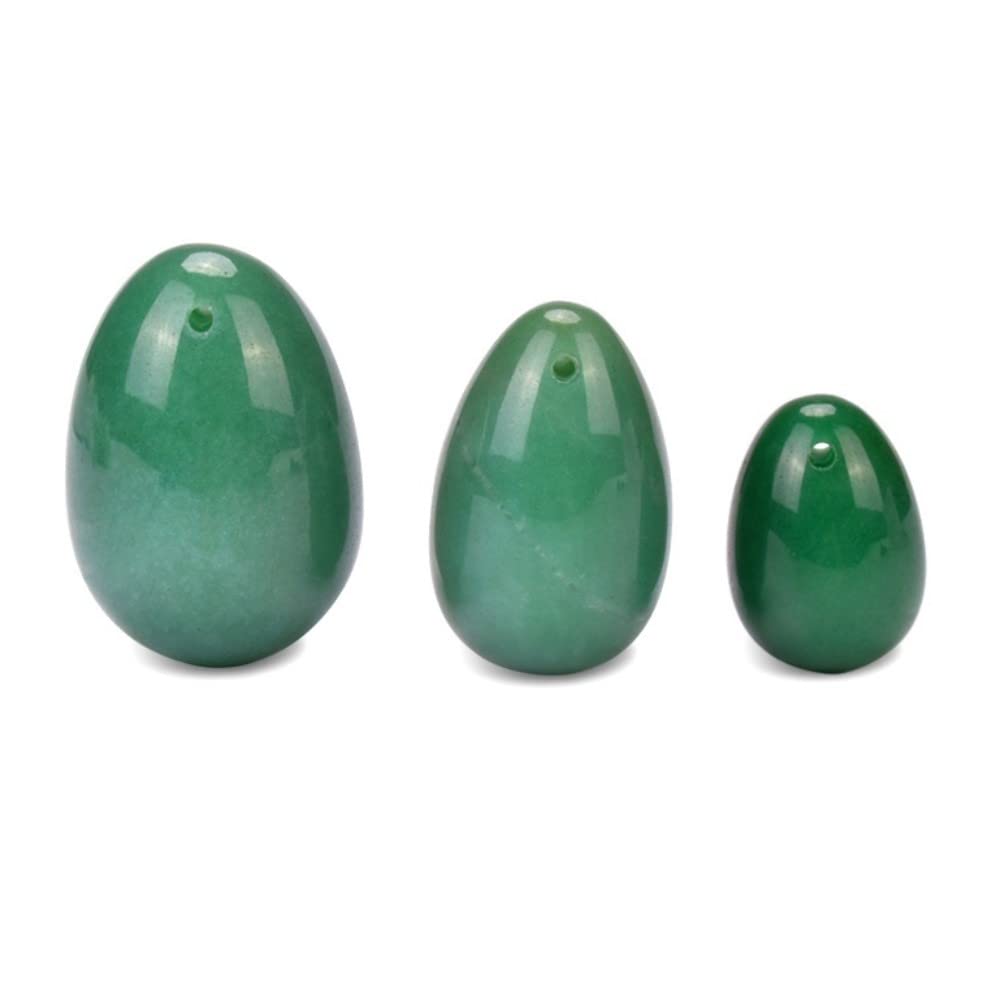 3 Pièces/ensemble Naturel Jade Yoni Oeuf Plancher Pelvien Muscle Kegel Exercice Raffermissement Vaginal Récupération Post-partum Jade Ben Wa Balle