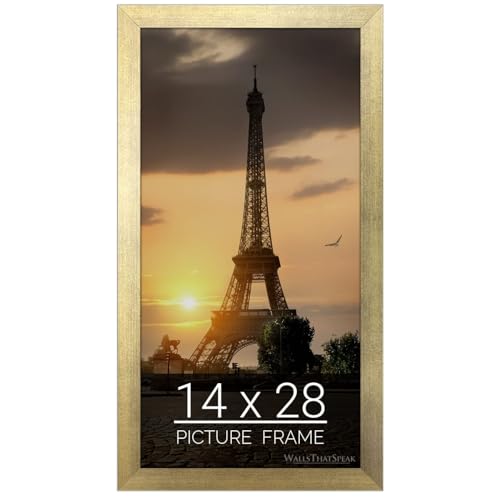 wallsthatspeak 14x28 Gold Picture Frame for Puzzles Posters Photos or Artwork