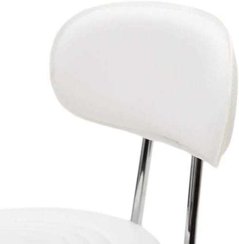 Miniatura 6 de Taburete con ruedas y respaldo blanco de dibujo con ruedas, taburete giratorio ajustable para salón