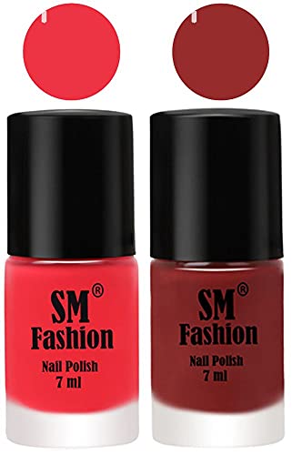 Image of Long Lasting Nail Polish | Nail Paint Combo 7 ml Each) - Set of 2 Rose Pink-Jam