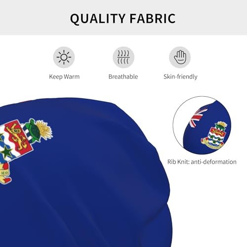 Flag of The Cayman Islands Children Hip Hop Knitted Hat Kids Elastic Leisure Knit Cap Warm Sleep Beanies Black3