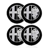 PRAOFRT 4 Stück Universelle Nabendeckel 60mm,Kompatibel Alfa Romeo,Mittelabdeckung aus Kunststoff, Autoteile,Zur Dekoration,Silber
