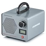 CREWORKS Ozone Generator, 45000 mg/h High Capacity Ozone Machine for Car Home Smoke Pet Odor Removal, Commercial Ozone Odor Eliminator Air Purifier with Timer Display for 300 m² Room