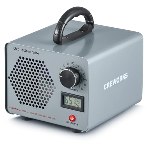 CREWORKS Ozone Generator, 15000 mg/h High Capacity Ozone Machine for Car Home Smoke Pet Odor...