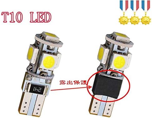 Amazon 半額 T5 T10 Led ポジションランプ T5 T10 Led バルブ 5w 5連smd 5050チップ キャンセラー内蔵式 車内ランプ置換 ナンバー灯 ウィンカーランプ ライセンスランプ メーターランプ 高輝度 ホワイト 爆光 10個セット Ledバルブ 車 バイク