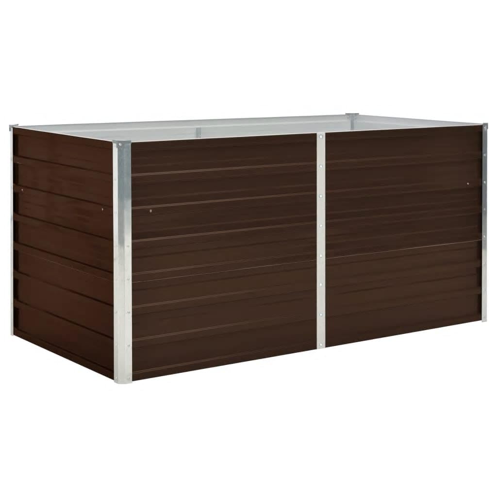 Myheimly Hochbeet Gartenbeet Frühbeet Pflanzbeet Kräuterbeet Gemüsebeet Blumenkasten Garten Pflanzkasten Pflanzenkübel Braun 160 x 80 x 77 cm Verzinkter Stahl