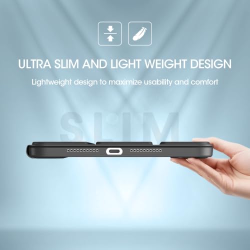 Image of ProCase Smart Case for iPad mini 7 A17 Pro 2024 /Mini 6 2021 8.3 inch -Black | Slim iPad Mini 7th /6th Gen Case with Pencil Holder Hard Back Cover for iPad Mini 8.3 Inch 7th Gen /6th Gen