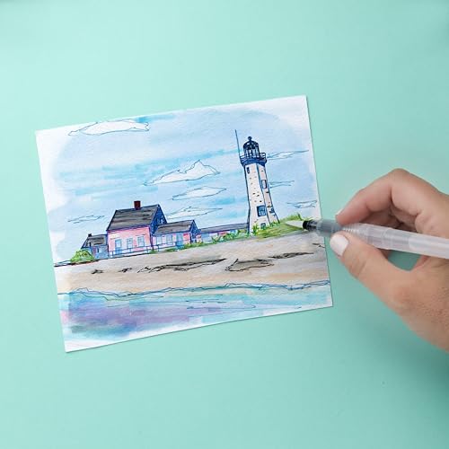 Zebra Pen Water Brush, pincel de nylon flexible para acuarela 0.6mm, paquete de 3 miniatura 4