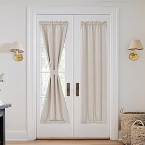 NICETOWN Linen Door Curtain for French...