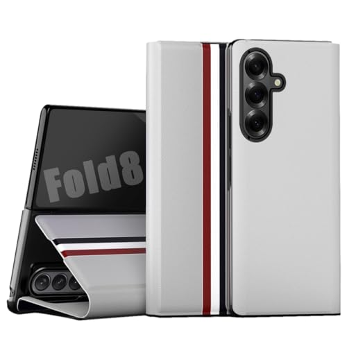 Coque Samsung Galaxy Z Fold8 Ultra en cuir PU blanc avec porte-cartes