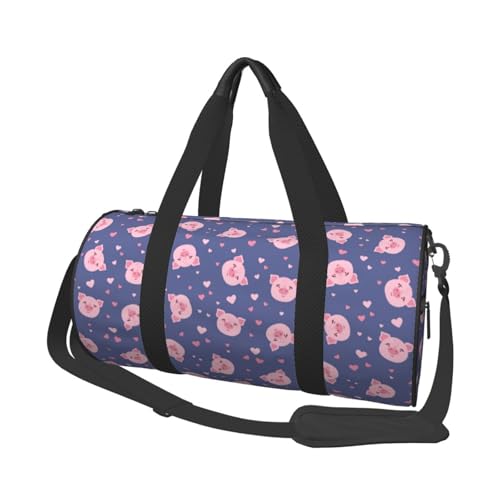 Travel Duffle Bag, Cute pig Sports Gym Bag for Women Men, Carry On Bag Weekender Overnight Duffel Bag, Personal Item Travel Bag