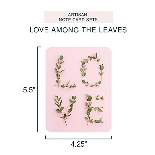 Image of Studio Oh! Artisan Blank Note Cards by Studio Oh! - Love Among The Leaves - Pack of 8 - 4.25 inch x 5.5 inch Printed Textured Art Paper Embellished with Foil Stamping Cards and Envelopes