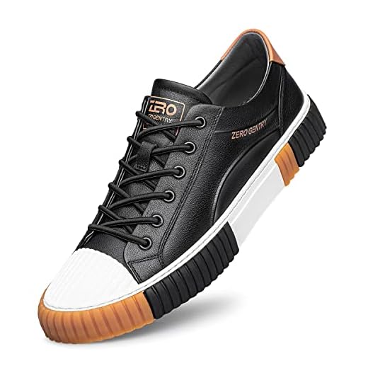 ZRO Men's Sneakers Fashionable Casual Shoes Cowhide System S1207'22 Autumn Black 8.5