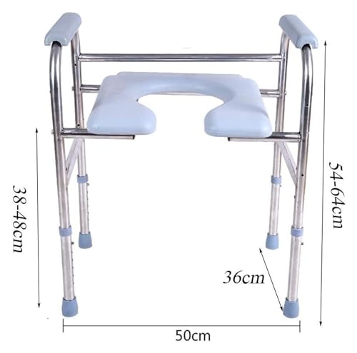 Bedside Commodes Elderly Bedside Bath Toilet Chair Safety Steel Frame,Support Tool-Free Assembly,Adjustable Seat Height Daily Living Aids - Image 3