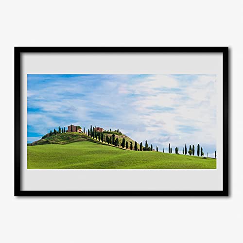 Affiche encadrée paysage de pré 70x50 pour décoration salon et chambre
