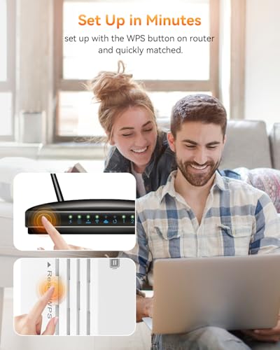 Image of WiFi Extender, EasyMesh WiFi Extender 1.2Gbps, WiFi Extender Signal Booster Dual Band 5GHz /2.4GHz, 12880 Sq.Ft Coverage, Supports 105 Devices and Ethernet Port