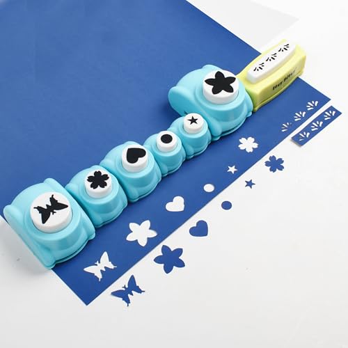 Image of Itsy Bitsy Craft Punch 7 Different Designs 1BOX for Card Making Scrapbooking Journals Albums DIY Projects Easy Precise Paper Cutting 1.5inch Shapes 7pcs