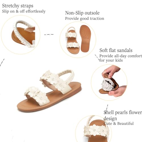 Image of Toddler Girls Sandals Summer Flats Dress Shoes for Baby Little Kids Girl
