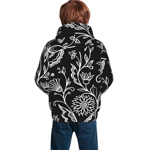 Abstract Florals Kid Hoodies Boys Sweatshirts Girls Pullover with Pocket4
