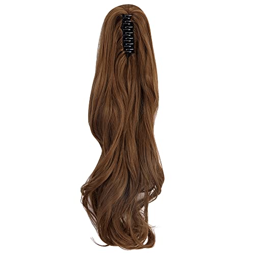 Garra de extensão de rabo de cavalo 45,72 cm 50,8 cm cacheado ondulado liso clipe em peça única caud