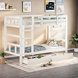 Dimensioni: la dimensione totale del letto è di 204 x 95 x 146,5 cm, include un listello. Questo letto a castello in legno viene fornito in 2 confezioni con istruzioni chiare (lingua italiana non garantita). Questo prodotto viene fornito in 2 pacchetti, l'orario di arrivo può essere diverso, si prega di essere pazienti.