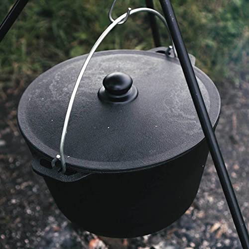 4BIG.fun Kazan 6L aus Gusseisen mit Bügel und Gusseisendeckel | Schwenktopf Campingtopf Gulaschkessel | Cast Iron KESSEL tatarskij Kasan | Schmortopf Asia WOK | Deckel Outdoor BBQ Camping Lagertopf