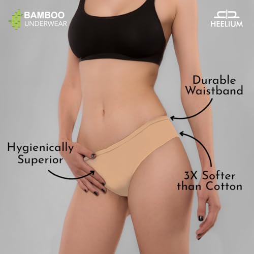 Image of HEELIUM Bamboo Underwear for Women | Ultra-Soft, Breathable & Odour-Free | 3X Softer Than Cotton | Moisture-Wicking | Ideal for Sensitive Skin & All-Day Comfort