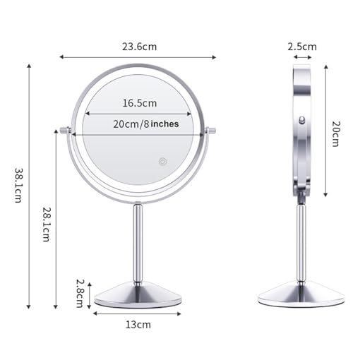 Espejo maquillaje iluminado recargable 8 pulgadas miniatura 7