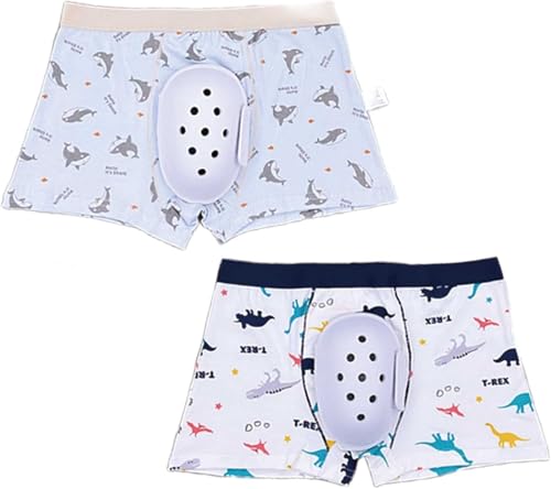 2枚組 包皮手術 アンダーウェア 子供用, 包皮環状切除術 下着, 通気性 ボクサーパンツ 男の子用, 術後 保護 パンツ, 手術後 快適 保護下着(B,XL-XLarge)