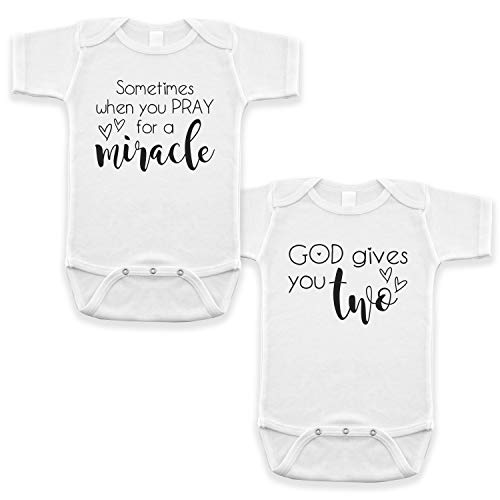 Pineapple Pancake Kids Twin Pregnancy Announcement Infant Bodysuit Set for Grandparent Photo Props