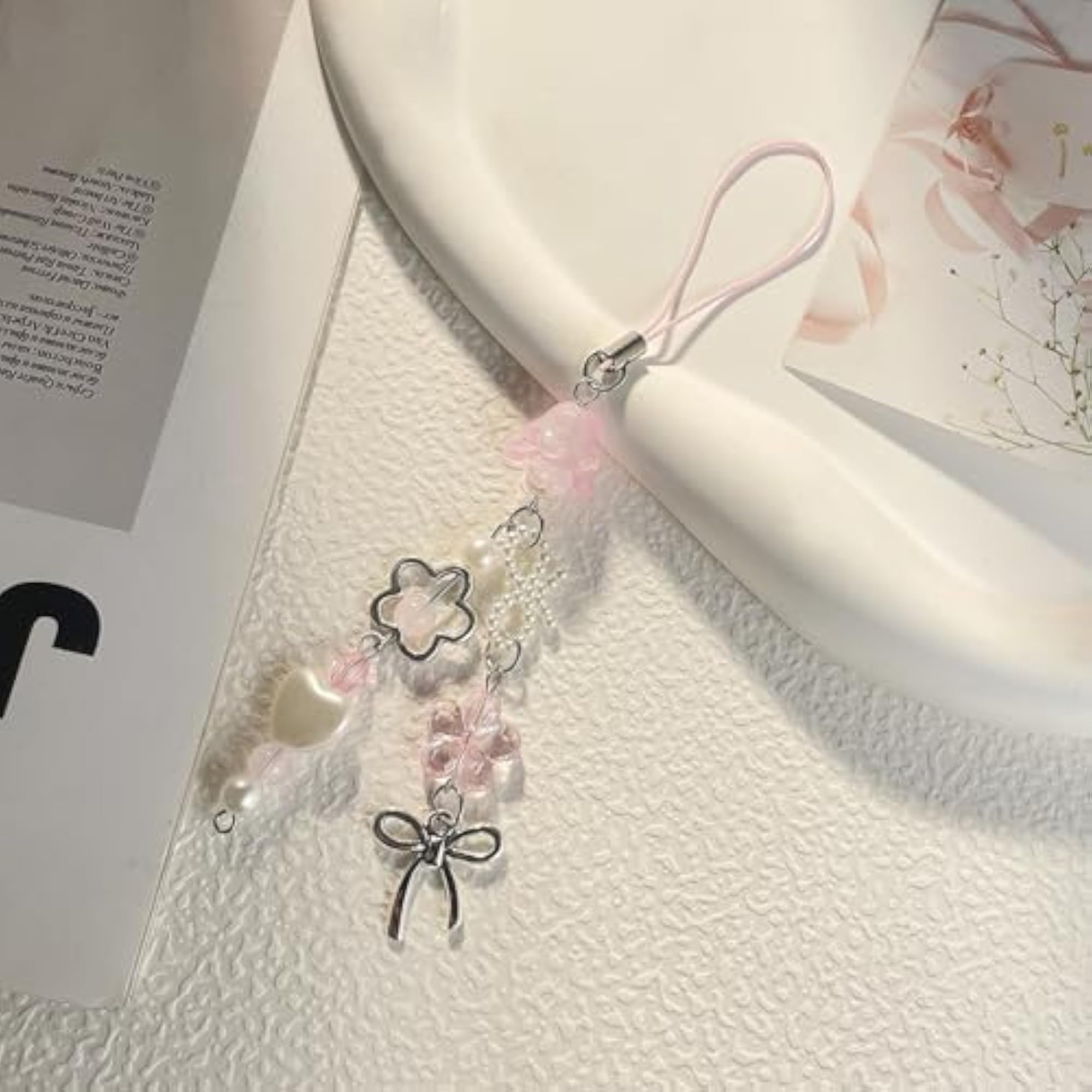 2PCS Phone Charms for Girls with Bow and Heart Design