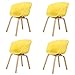 Muebles Home Lot de 4 chaises de salle à manger modernes rétro avec dossier et pieds en fer pour salle à manger, chambre à coucher